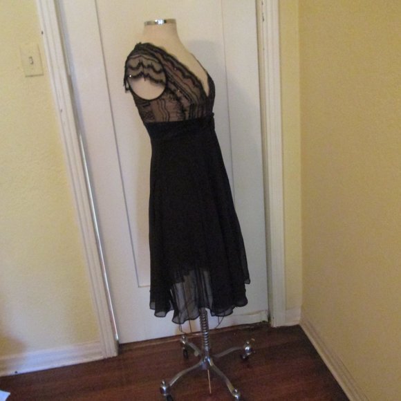 Black Beaded Cocktail Party Dress BCBG Sexy Classy 4 - Picture 6 of 8